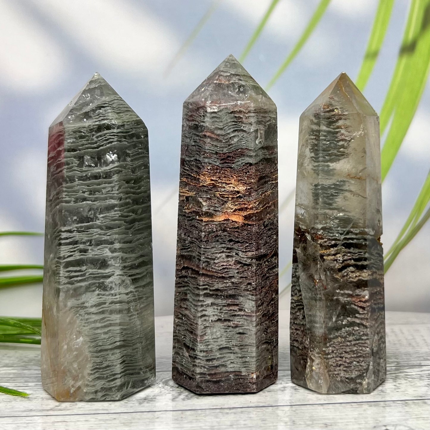 Thousand Layer Lodolite Scenic Quartz Points Crystal Generators YOU CHOOSE