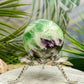 Snowflake Feather Fluorite Sphere Healing Crystal Ball 388g 62mm