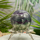 Snowflake Feather Fluorite Sphere Healing Crystal Ball 366g 60mm