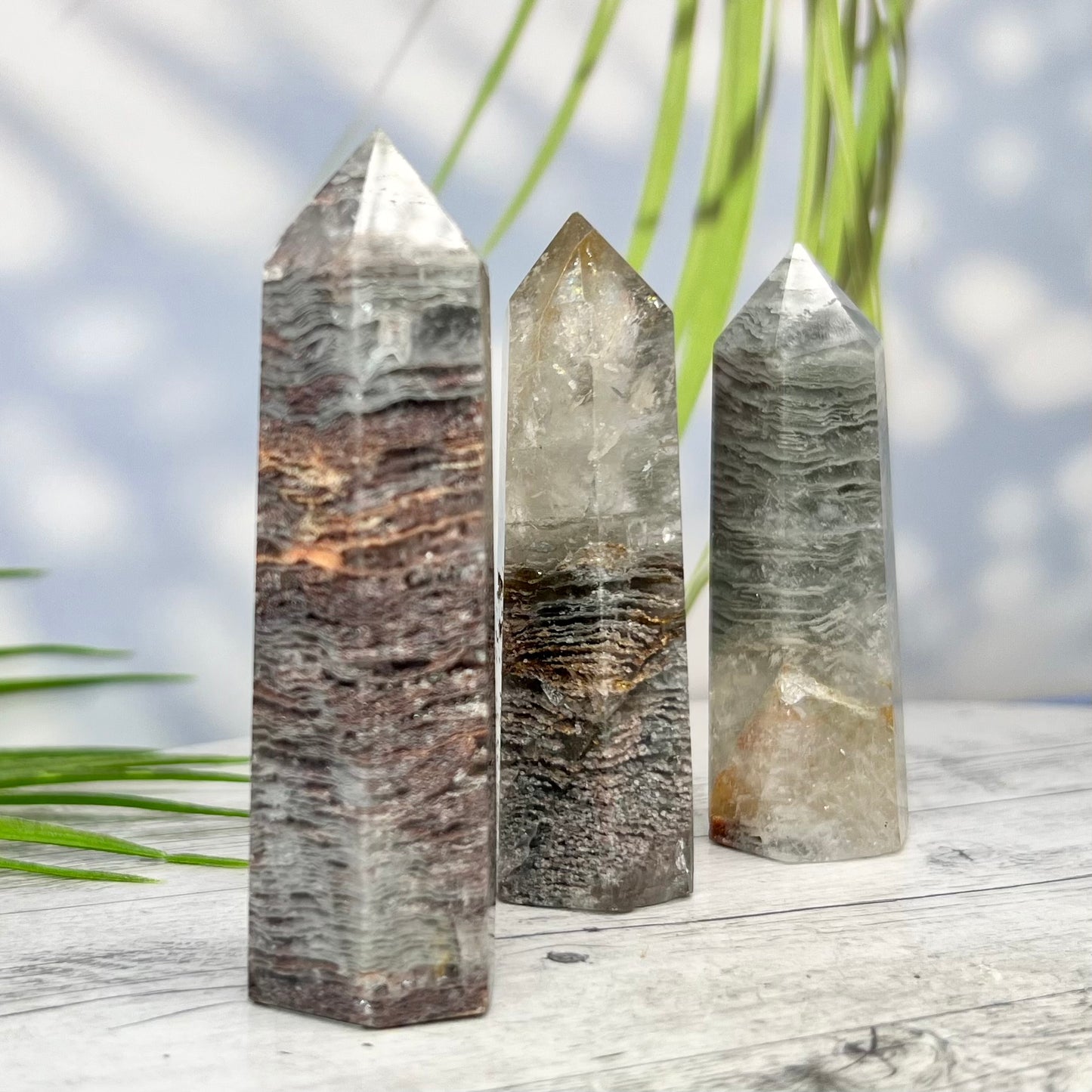 Thousand Layer Lodolite Scenic Quartz Points Crystal Generators YOU CHOOSE