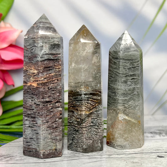 Thousand Layer Lodolite Scenic Quartz Points Crystal Generators YOU CHOOSE
