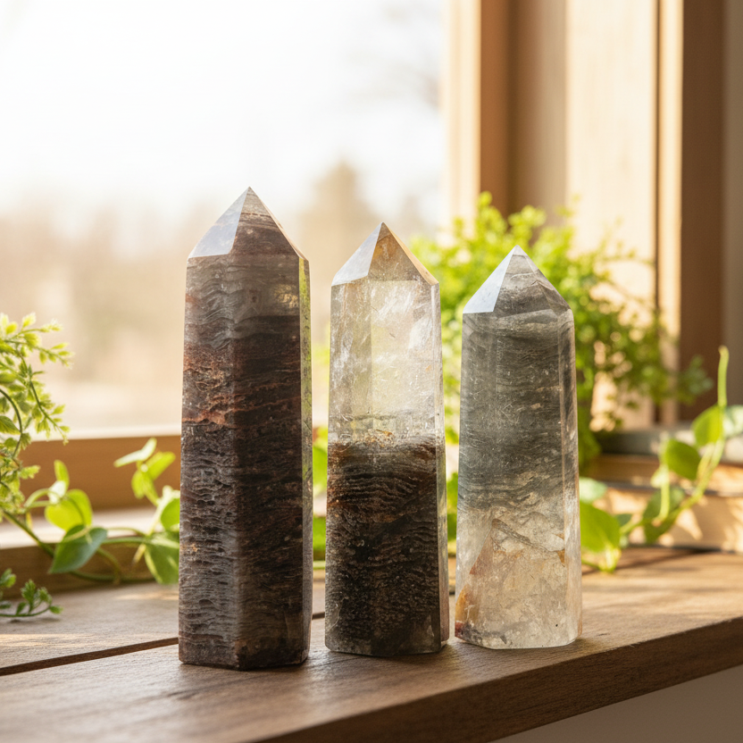 Thousand Layer Lodolite Scenic Quartz Points Crystal Generators YOU CHOOSE