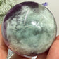 Snowflake Feather Fluorite Sphere Healing Crystal Ball 191g 49mm