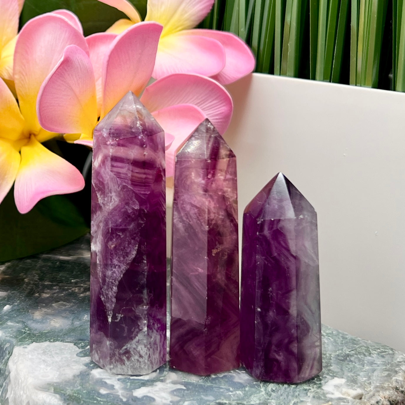 Fuchsia Purple Fluorite Points Towers Crystals YOU CHOOSE