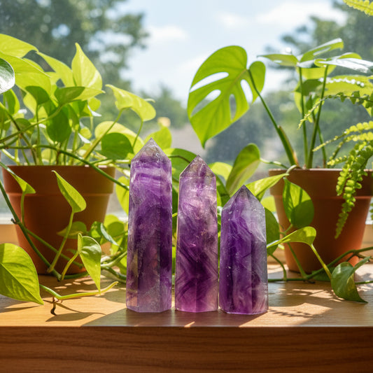 Fuchsia Purple Fluorite Points Towers Crystals YOU CHOOSE