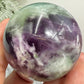 Snowflake Feather Fluorite Sphere Healing Crystal Ball 191g 49mm