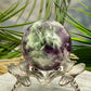 Snowflake Feather Fluorite Sphere Healing Crystal Ball 191g 49mm