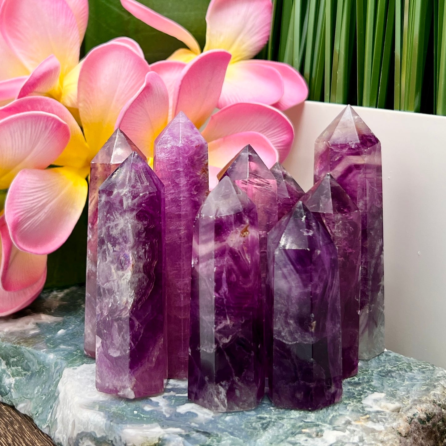 Fuchsia Purple Fluorite Points Towers Crystals YOU CHOOSE
