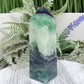 Snowflake Feather Fluorite Tower Healing Crystal Generator 268g 108mm