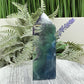 Snowflake Feather Fluorite Tower Healing Crystal Generator 249g 104mm
