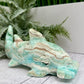 Blue Aragonite Hammerhead Shark Sea Ocean Creature Crystal Carving 456g
