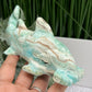 Blue Aragonite Hammerhead Shark Sea Ocean Creature Crystal Carving 456g