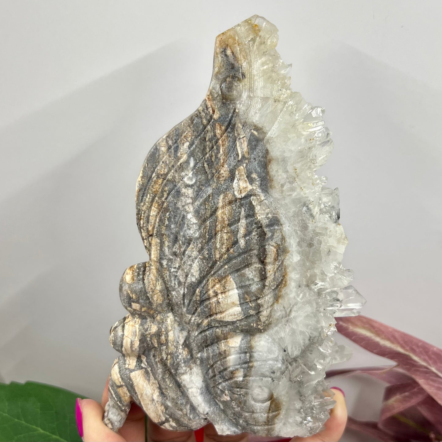 Clear Quartz Angel Fairy Healing Crystal Carving 346g 152mm