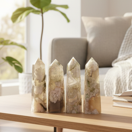 Flower Agate Points Towers Crystal Generators YOU CHOOSE