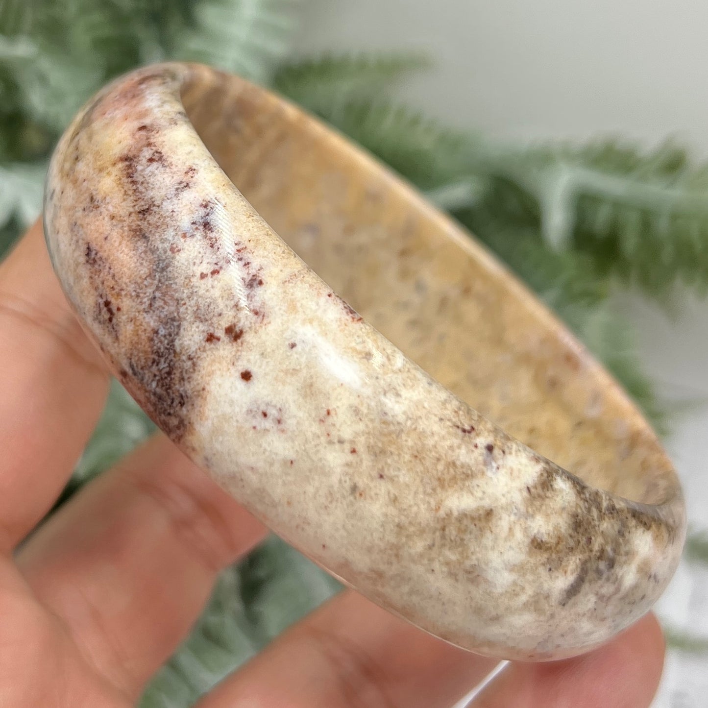 Ocean Sea Jasper Gemstone Bangle Wearable Crystal Jewellery 64mm Diameter