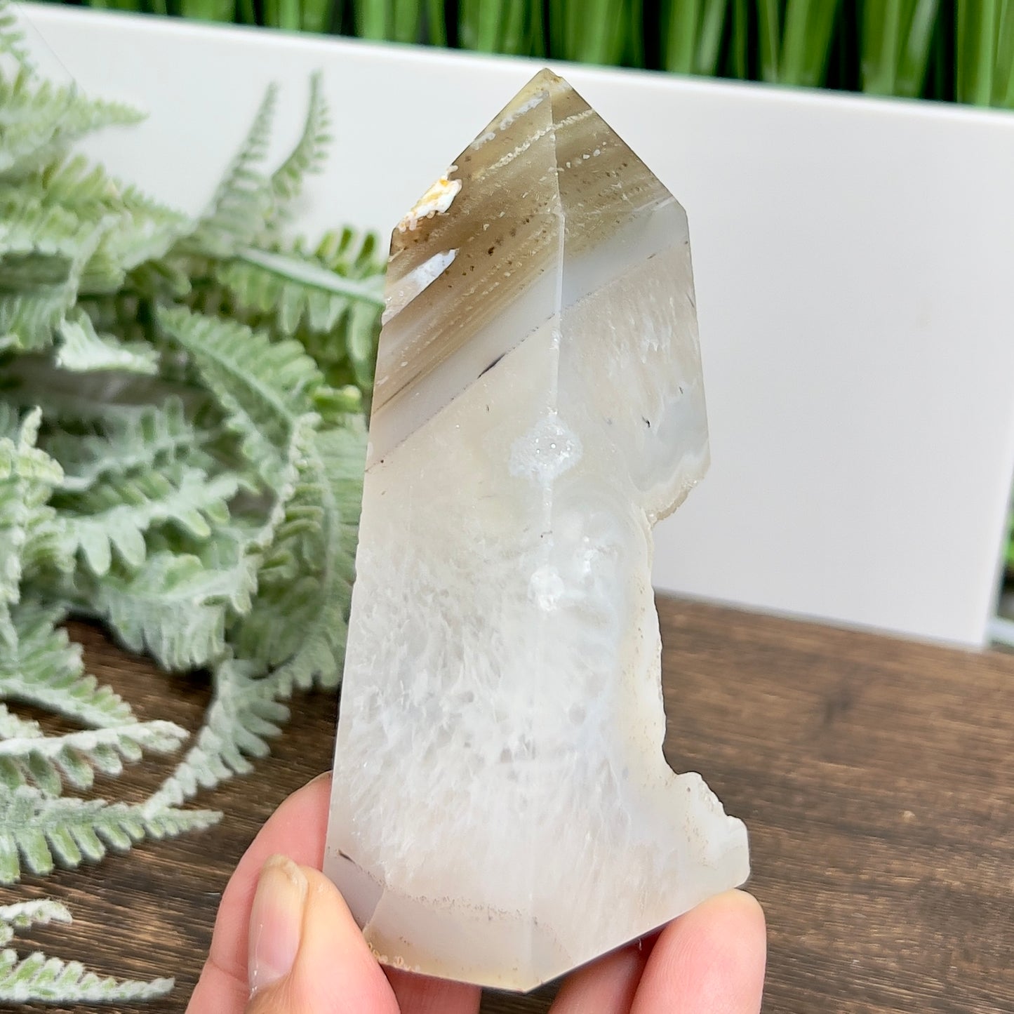 Agate Tower Point Druzy Healing Crystal Generator  188g 98mm