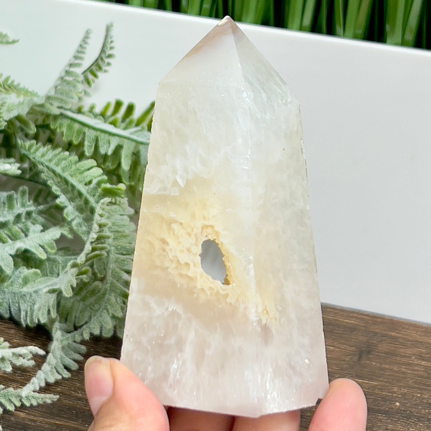 Agate Tower Point Druzy Healing Crystal Generator 223g 98mm