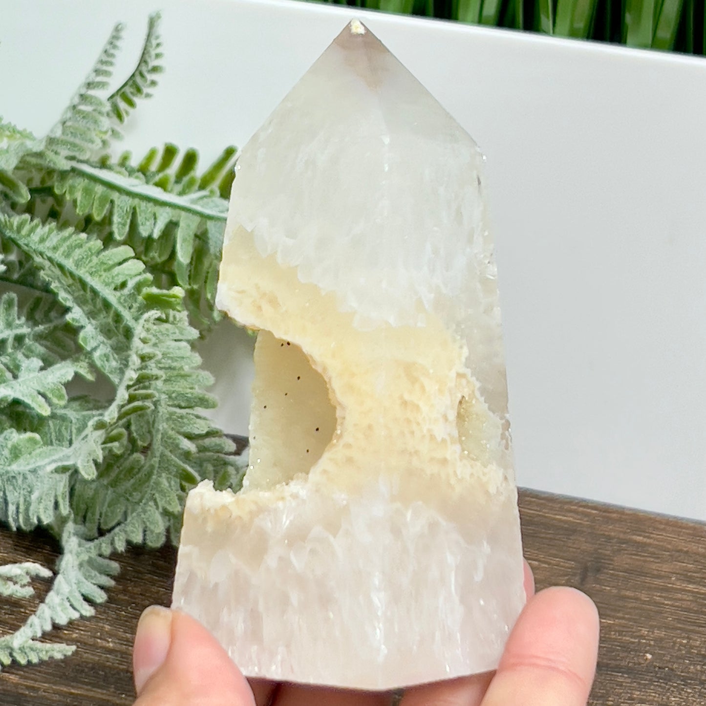 Agate Tower Point Druzy Healing Crystal Generator 223g 98mm