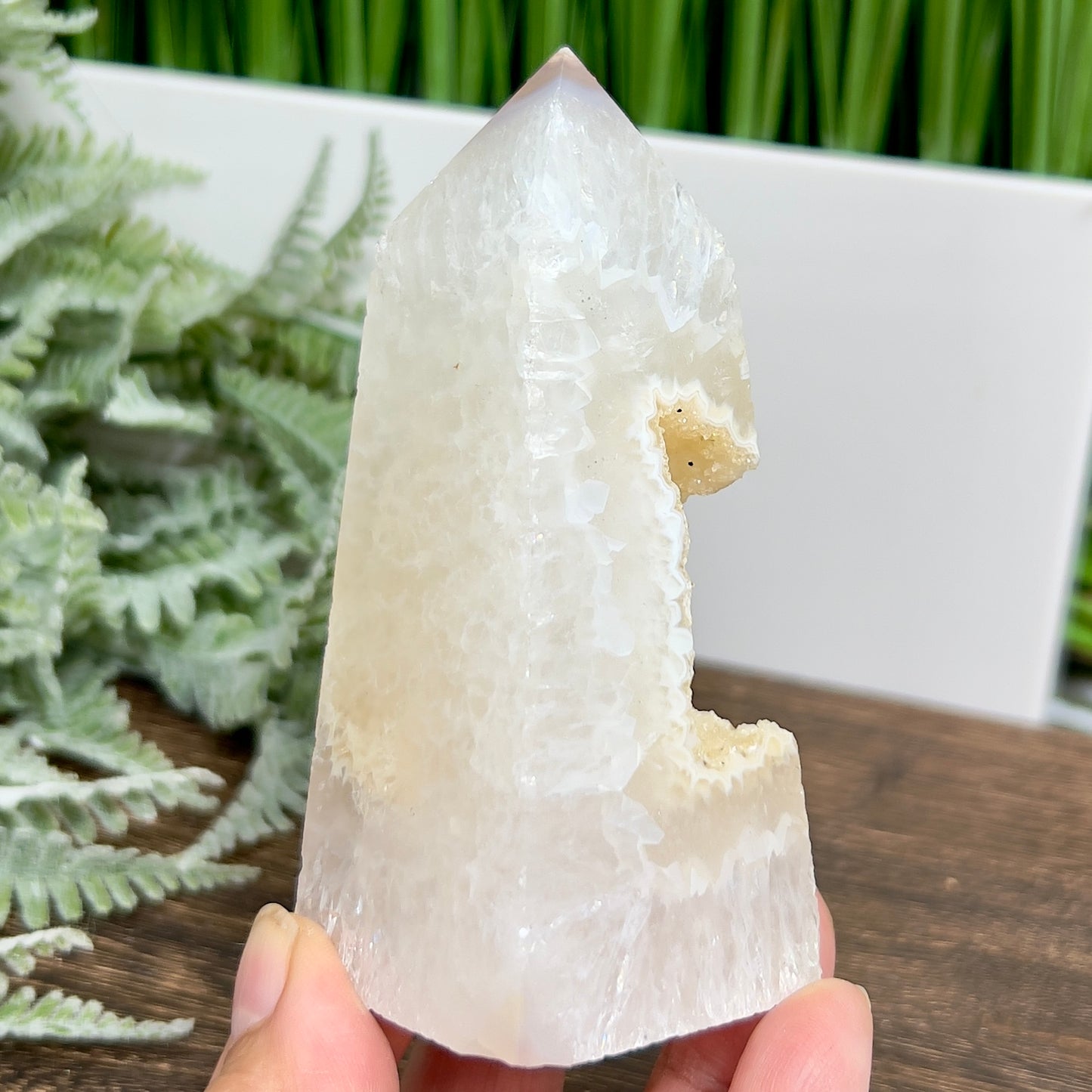 Agate Tower Point Druzy Healing Crystal Generator 223g 98mm