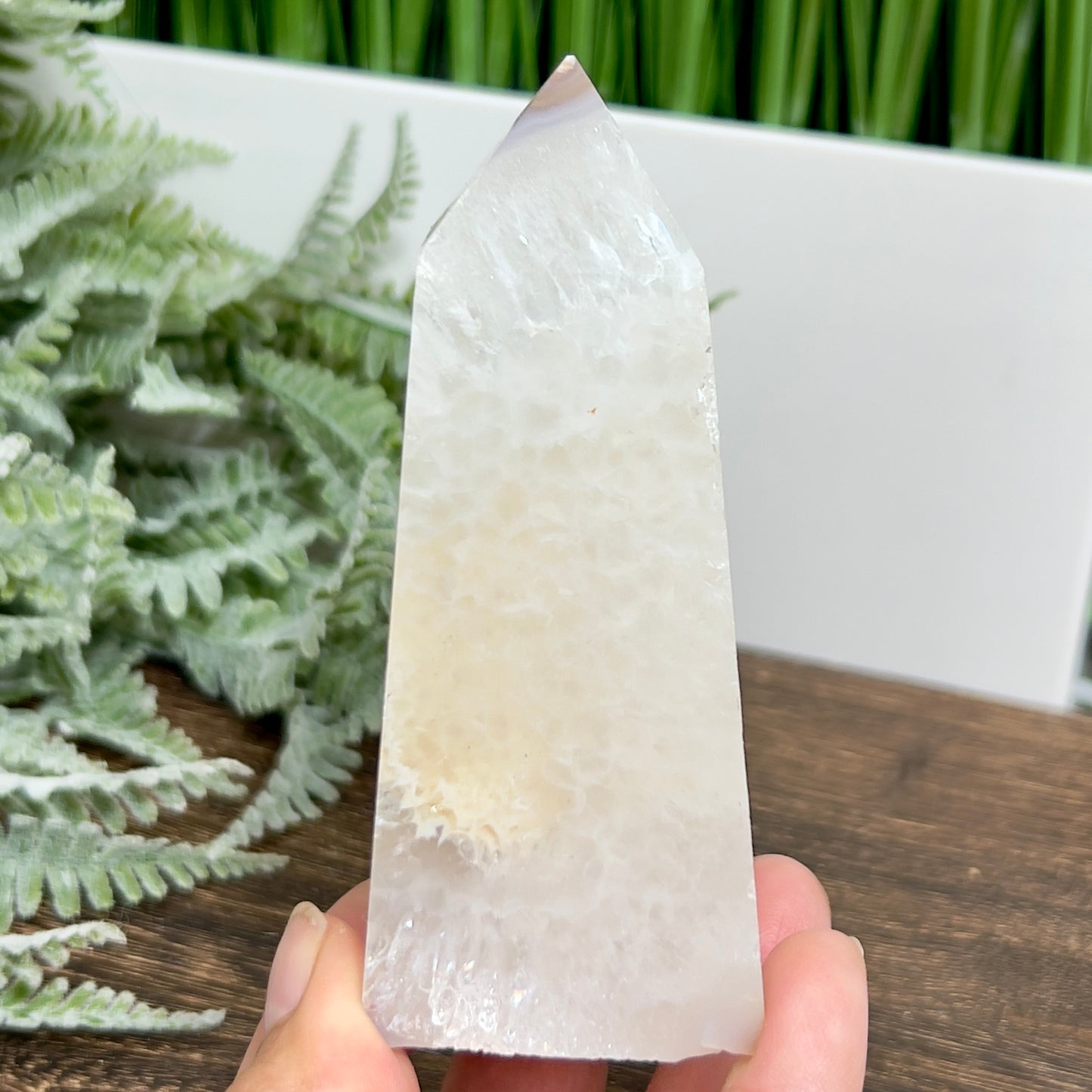 Agate Tower Point Druzy Healing Crystal Generator 223g 98mm