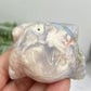 Blue Flower Agate Frog Animal Crystal Carving 152g