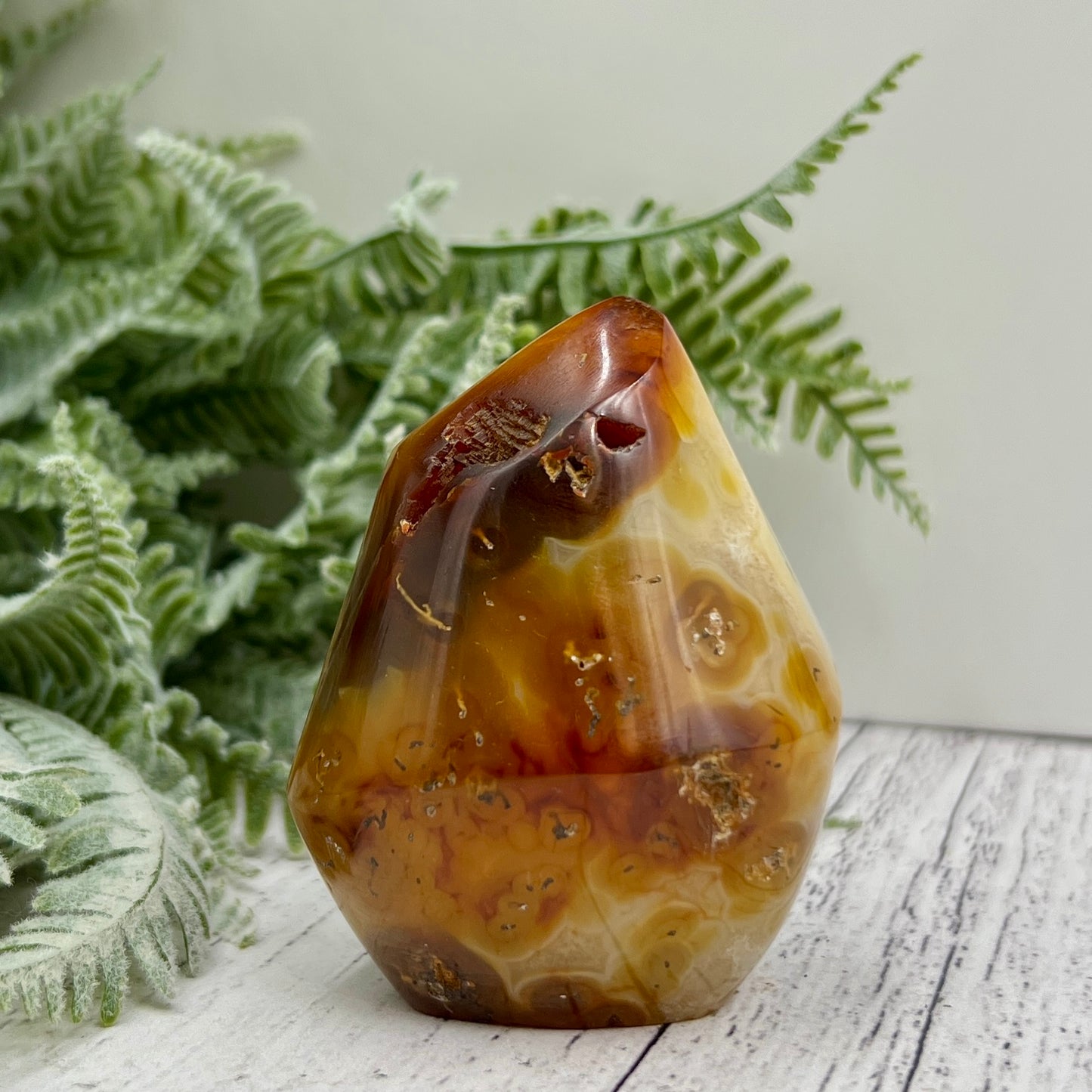 Carnelian Flame Stone of Endurance Motivation Healing Crystal Carving 176g