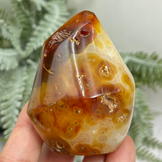 Carnelian Flame Stone of Endurance Motivation Healing Crystal Carving 176g