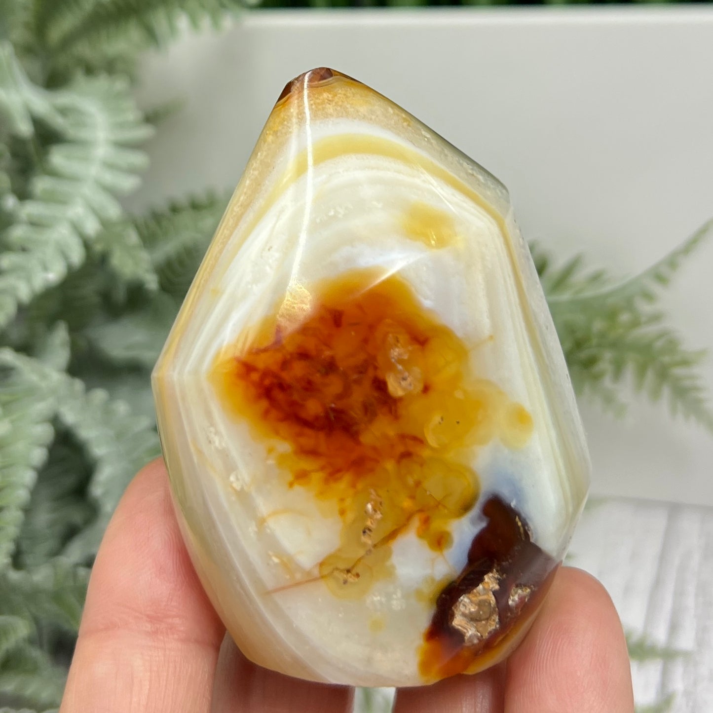 Carnelian Flame Stone of Endurance Motivation Healing Crystal Carving 176g