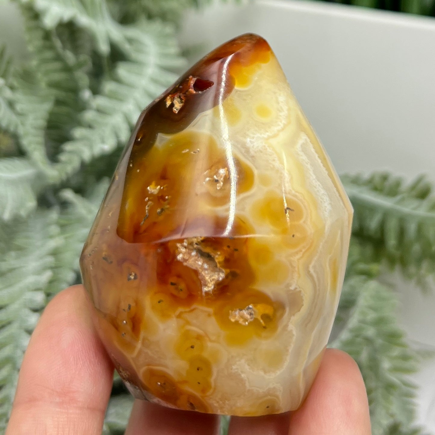 Carnelian Flame Stone of Endurance Motivation Healing Crystal Carving 176g