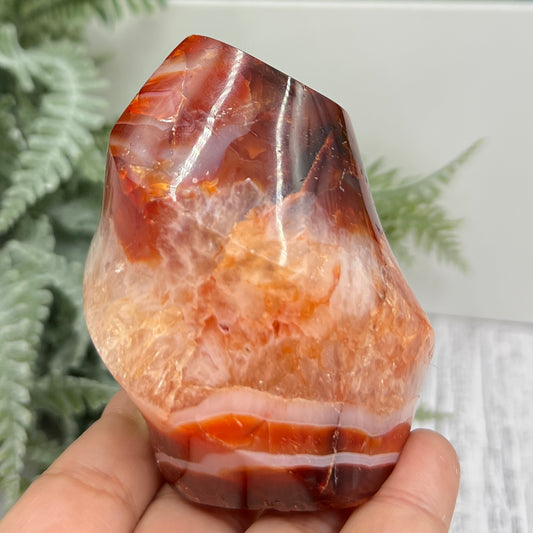 Carnelian Flame Stone of Endurance Motivation Healing Crystal Carving 302g