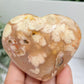 Flower Agate Heart Healing Crystal Carving 194g