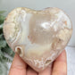 Flower Agate Heart Large Healing Crystal Carving 324g