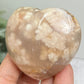 Flower Agate Heart Healing Crystal Carving 184g