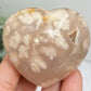 Flower Agate Heart Healing Crystal Carving 184g