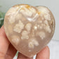 Flower Agate Heart Healing Crystal Carving 184g