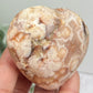 Flower Agate Heart Healing Crystal Carving 190g