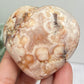Flower Agate Heart Healing Crystal Carving 190g