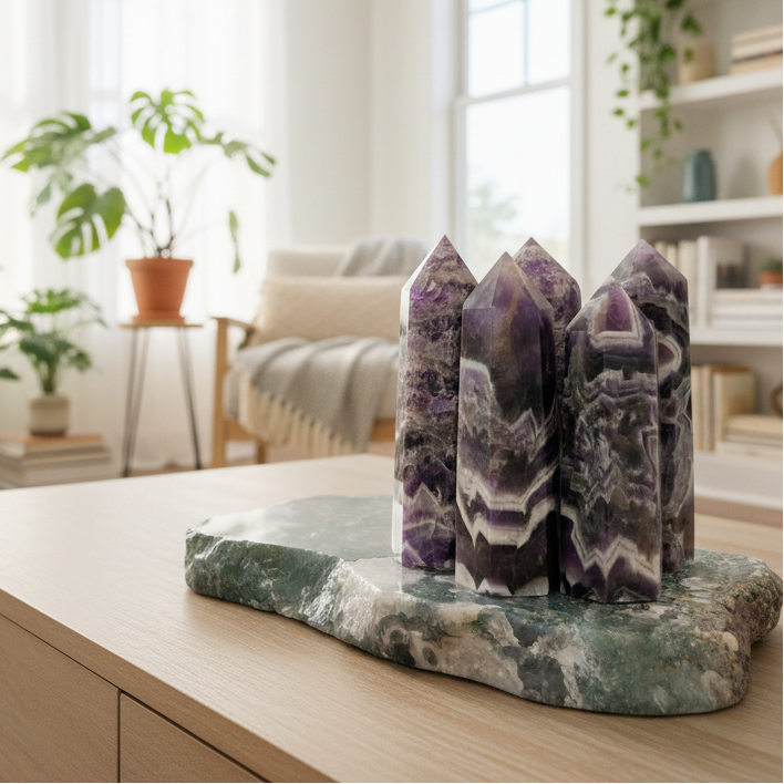 Chevron Dream Amethyst Points Towers Crystal Generators YOU CHOOSE