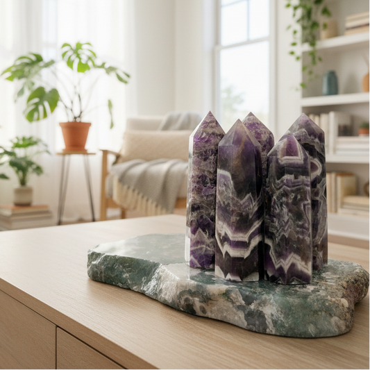 Chevron Dream Amethyst Points Towers Crystal Generators YOU CHOOSE