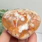 Flower Agate Heart Healing Crystal Carving 190g