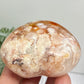 Flower Agate Heart Healing Crystal Carving 190g