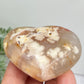 Flower Agate Heart Healing Crystal Carving 100g