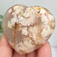 Flower Agate Heart Healing Crystal Carving 100g