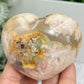 Flower Agate Heart Healing Crystal Carving 252g
