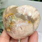Flower Agate Heart Healing Crystal Carving 252g