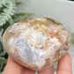 Flower Agate Heart Healing Crystal Carving 234g