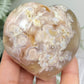 Flower Agate Heart Healing Crystal Carving 234g