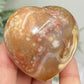 Red Flower Agate Heart Healing Crystal Carving 166g