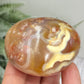 Red Flower Agate Heart Healing Crystal Carving 166g