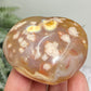 Red Flower Agate Heart Healing Crystal Carving 166g